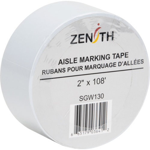 Ruban pour marquage d'all&eacute;es, 2" x 108', PVC, Blanc Equipex