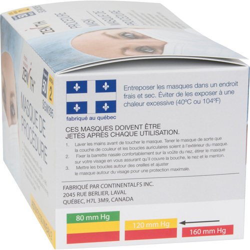 Masques d'intervention jetables, ASTM F2100 Niveau 2, Classe 1 Equipex