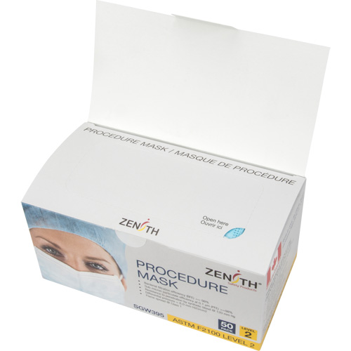 Masques d'intervention jetables, ASTM F2100 Niveau 2, Classe 1 Equipex