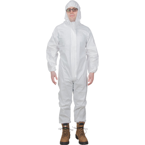 Premium Hooded Coveralls, Medium, White, Microporous Equipex