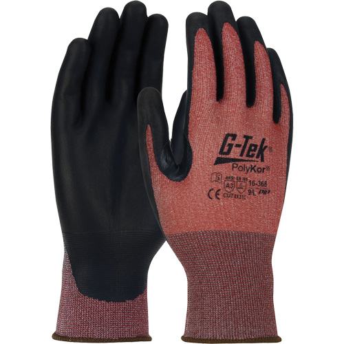 Gants r&eacute;sistants aux coupures G-Tek PolyKor X7 Neuroma, Petit, Calibre 18, Rev&ecirc;tement Polyur&eacute;thane, ASTM ANSI niveau A3/EN 388 niveau C Equipex