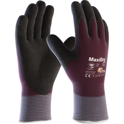 Gants enduits avec doublure isolante ATG MaxiDry Zero, Petit, R&ecirc;vetement Mousse de nitrile, Calibre 15, Enveloppe en Nylon/Spand Equipex