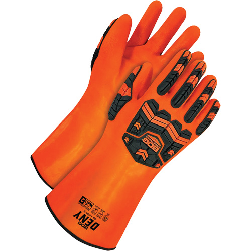 Deny Chemical Resistant Gloves, Size 9, 14" L, PVC, Terry Cloth Inner Lining Equipex