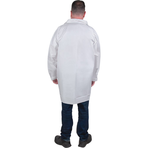 Protective Lab Coat, Microporous, White, Medium Equipex