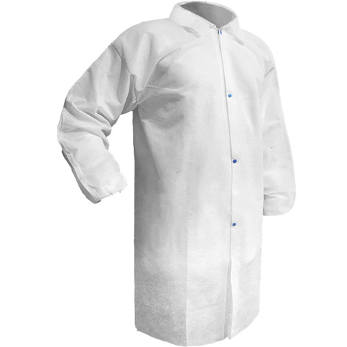 Care Lab Coat, Polypropylene, White, Small Equipex