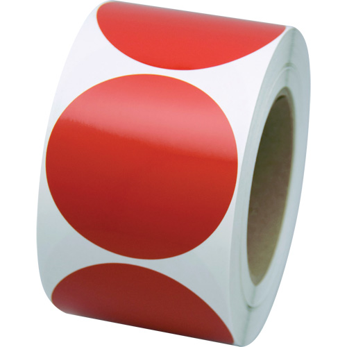Formes de marquage, Cercle, 3" lo x 3" la, Rouge, Vinyle Equipex