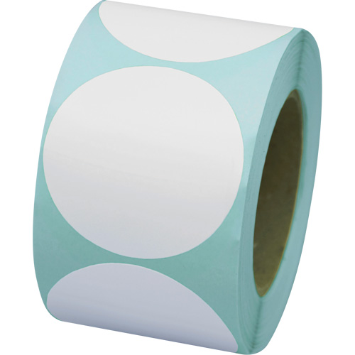 Pastilles de marquage color&eacute;es, Cercle, 3" lo x 3" la, Blanc, Vinyle Equipex