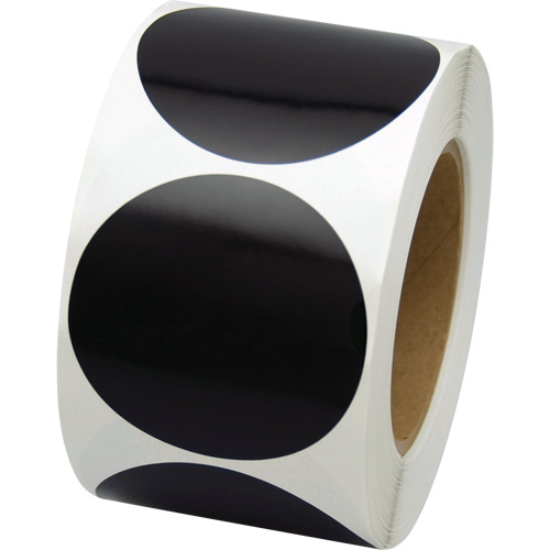 Pastilles de marquage color&eacute;es, Cercle, 3" lo x 3" la, Noir, Vinyle Equipex