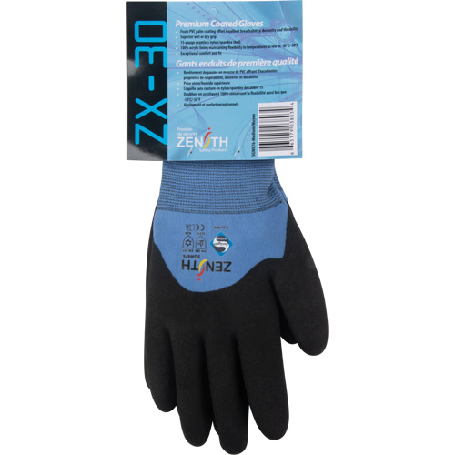 Gants enduits ZX-30° de premi&egrave;re qualit&eacute;, Moyen, R&ecirc;vetement Mousse de PVC, Calibre 15, Enveloppe en Nylon Equipex