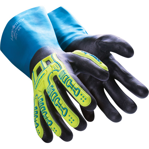 Gants r&eacute;sistants aux produits chimiques HexChem, Taille 6/T-petit, Nitrile Equipex