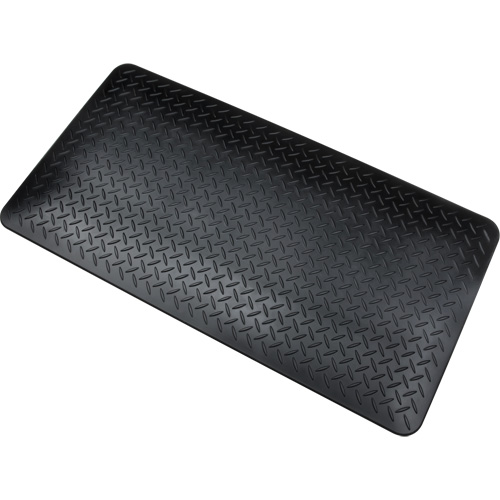 Anti-Fatigue Matting, Diamond, 1-2/3' x 3-1/4' x 3/4", Black, Polyurethane Equipex