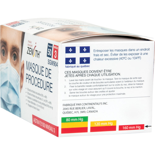Disposable Procedure Face Masks, ASTM F2100 Level 3, Class 1 Equipex
