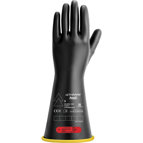 Gants isolants en caoutchouc naturel, ASTM classe 0, Taille 7, 14" lo Equipex