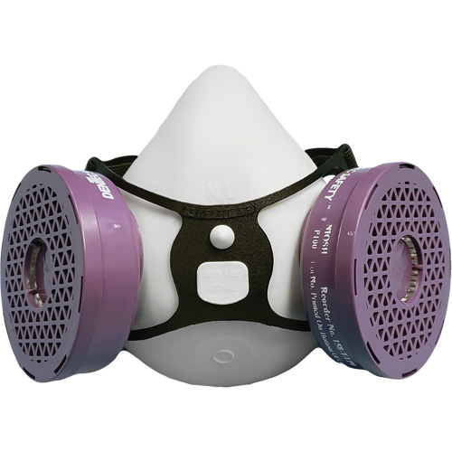 Ensemble de respirateur &agrave; demi-masque P100 Comfort-Air 400Nx noir sans soupape d'expiration, &eacute;lastom&egrave;re/Caoutchouc, Petit/Moyen Equipex