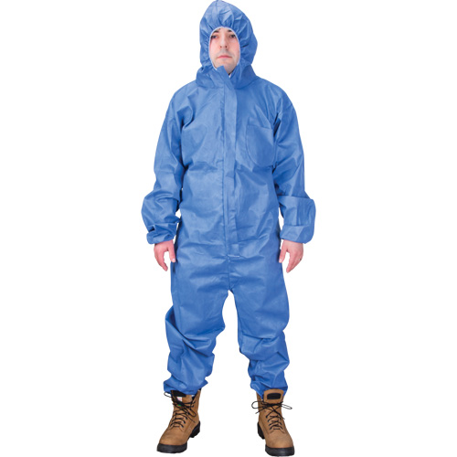 Hooded Coveralls, Medium, Blue, SMS Equipex