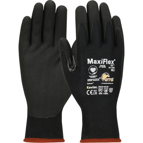 Gants compatibles avec les &eacute;crans tactiles ATG MaxiFlex Cut, T-petit, Calibre 15, Rev&ecirc;tement Mousse de nitrile, ASTM ANSI niveau A4/EN 388 niveau 3/EN 388 niveau D Equipex