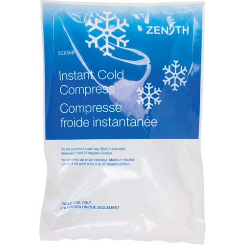 Compresse instantan&eacute;e, Froid, Utilisation unique, 6" x 9" Equipex
