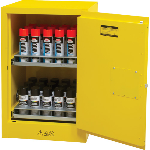 Flammable Aerosol Storage Cabinet, 12 gal., 1 Door, 23" W x 35" H x 18" D Equipex