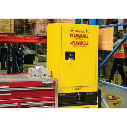 Armoire pour produits inflammables, 12 gal., 1 Porte(s), 23" La x 35" h x 18" p Equipex