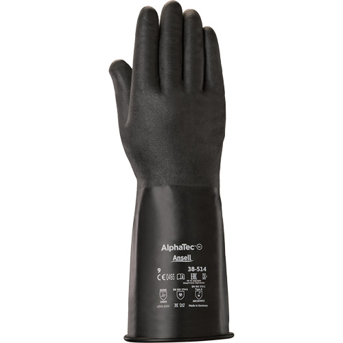 AlphaTec&reg; 38-514 Gloves, Size 7, 14" L, Butyl Rubber, 14-mil Equipex