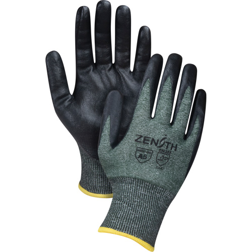 Gants l&eacute;gers et haute dext&eacute;rit&eacute; r&eacute;sistants &agrave; la coupe, Taille Moyen, Calibre 18, Rev&ecirc;tement Mousse de nitrile, Enveloppe en Nylon/PEHP/Spandex, ASTM ANSI niveau A5 Equipex