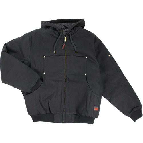 Blouson d'aviateur en toile lourde avec capuchon, Hommes, Moyen (grande taille), Noir Equipex