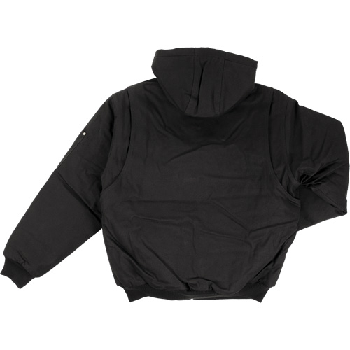 Blouson d'aviateur en toile lourde avec capuchon, Hommes, Moyen (grande taille), Noir Equipex