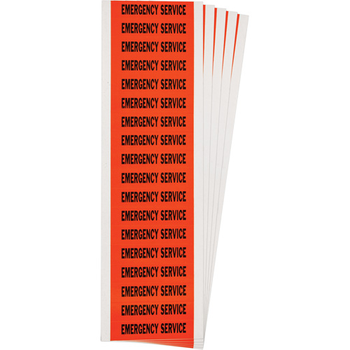&eacute;tiquette de tension pour conduit  Emergency Service , 1/2" x 2-1/4", &eacute;toffe/Vinyle, Anglais Equipex
