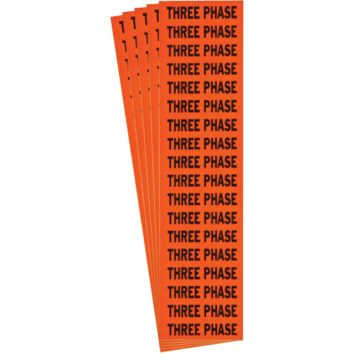 &eacute;tiquette de tension pour conduit  Three Phase , 1/2" x 2-1/4", &eacute;toffe/Vinyle, Anglais Equipex