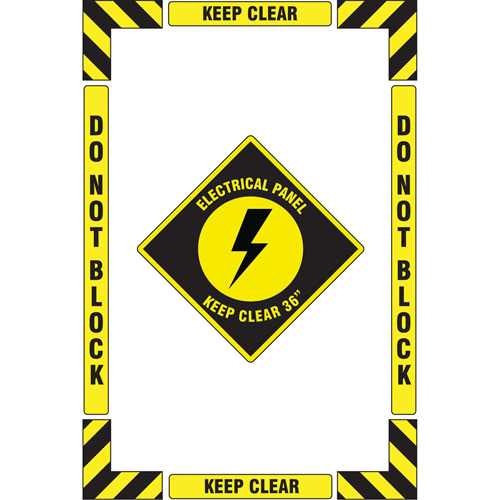 "Electrical Panel" Floor Marking Kit, Adhesive, English with Pictogram Equipex