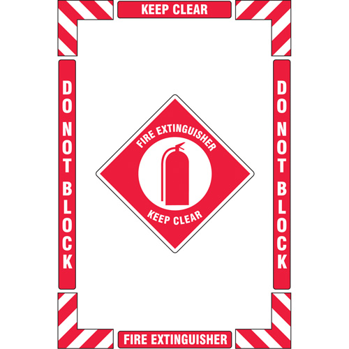 Trousse de marquage du sol ?Fire Extinguisher? (extincteur), Adh&eacute;sif, Anglais avec pictogramme Equipex