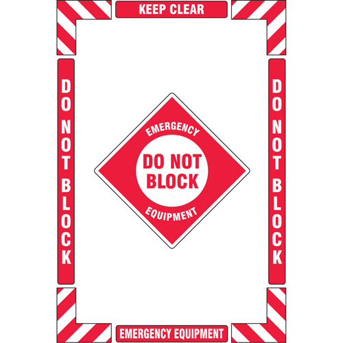 Trousse de marquage du sol ?Emergency Equipment? (&eacute;quipement durgence), Adh&eacute;sif, Anglais avec pictogramme Equipex