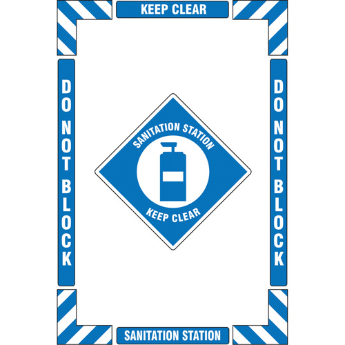 Trousse de marquage du sol ?Sanitation Station? (poste dassainissement), Adh&eacute;sif, Anglais avec pictogramme Equipex