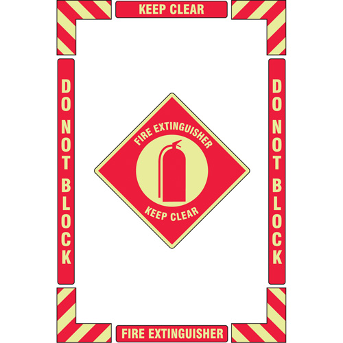 Trousse de marquage du sol ?Fire Extinguisher? (extincteur), Adh&eacute;sif, Anglais avec pictogramme Equipex