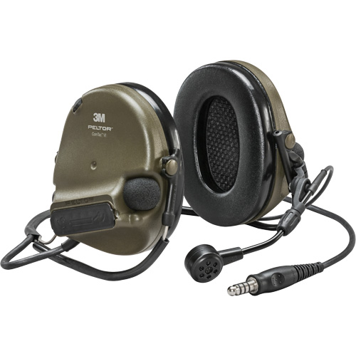 Casque VI NIB avec fils de sortie unique Peltor ComTac, Style Cordon cervical, 22 dB Equipex