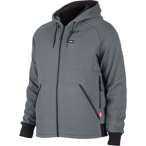 Chandail &agrave; capuchon chauffant M12 complet, Hommes, 2T-Grand, Gris, Polyester Equipex