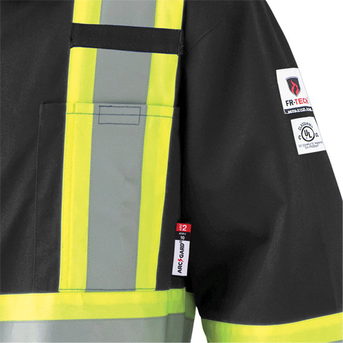 7702BK FR-Tech&reg; 88/12 FR Arc Rated Coveralls, Size 36, Black, 9.7 cal/cm² Equipex