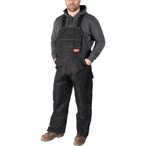 GridIron Short Length Zip-To-Thigh Bib Overall, Men's, 2X-Large, Black Equipex