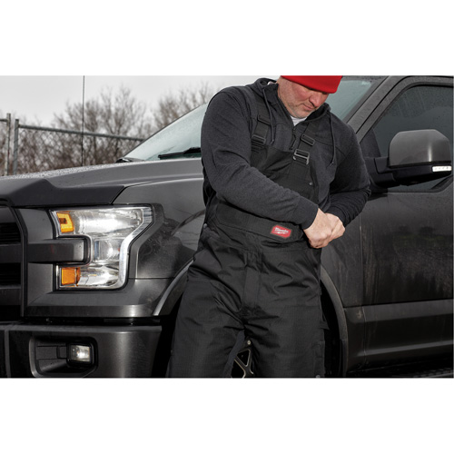 GridIron Short Length Zip-To-Thigh Bib Overall, Men's, 2X-Large, Black Equipex