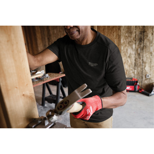 Hybrid Work Tee Shirt, Men's, Small, Black Equipex