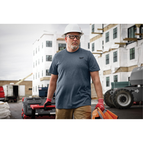 Hybrid Work Tee Shirt, Men's, Small, Blue Equipex