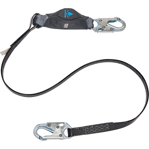 Anti-Corrosion Energy Absorbing Lanyard, 6', Snap Hook Center, Snap Hook Leg Ends, Polyester Equipex