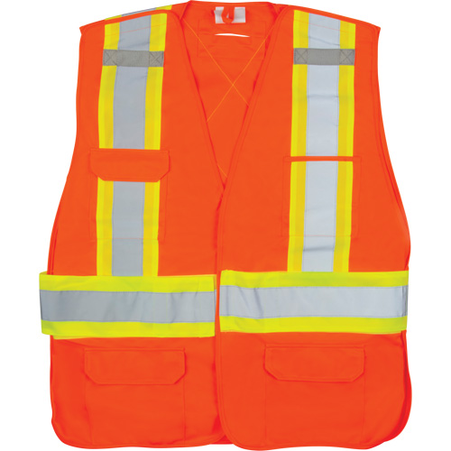 Veste d'arpenteur haute visibilit&eacute; conforme &agrave; la CSA, Orange haute visibilit&eacute;, Grand, Polyester Equipex