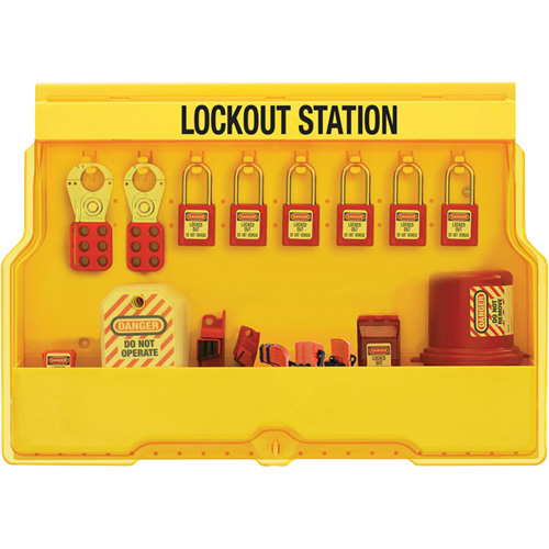 Station de cadenassage dappareils &eacute;lectriques de qualit&eacute; sup&eacute;rieure, Cadenas Thermoplastique, Capacit&eacute; de 16, Cadenas Compris Equipex