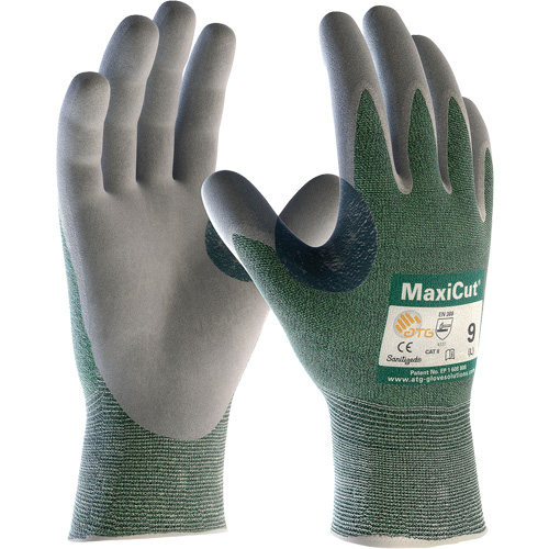 ATG MaxiCut&reg; Engineered Yarn Cut Resistant Gloves, Size Large, 15 Gauge, Nitrile Coated, Engineered Yarn Shell, ASTM ANSI Level A2/EN 388 Level 3/EN 388 Level B Equipex
