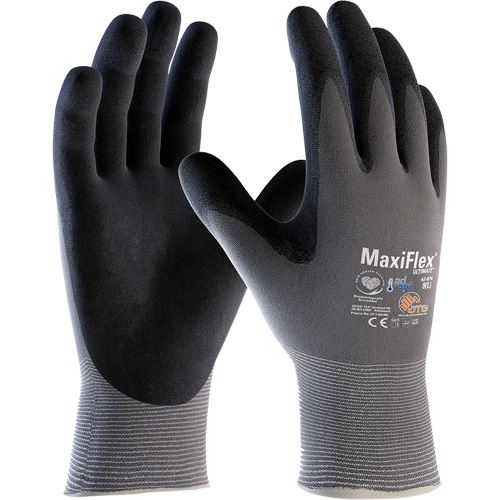 Gants compatibles avec les &eacute;crans tactiles ATG MaxiFlex Ultimate AD-APT, T-petit, R&ecirc;vetement Nitrile, Calibre 15, Enveloppe en Nylon/&eacute;lasthanne Equipex