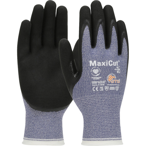Gants r&eacute;sistants aux coupures dans un milieu de travail huileux ATG MaxiCut, Taille Grand, Calibre 15, Rev&ecirc;tement Nitrile, Enveloppe en Fil technique, ASTM ANSI niveau A3/EN 388 niveau 4/EN 388 niveau C Equipex