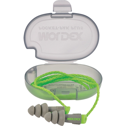 Alphas Reusable Earplugs, Corded/Uncorded, Bulk - Plastic Case, 27 dB NRR, One-Size Equipex
