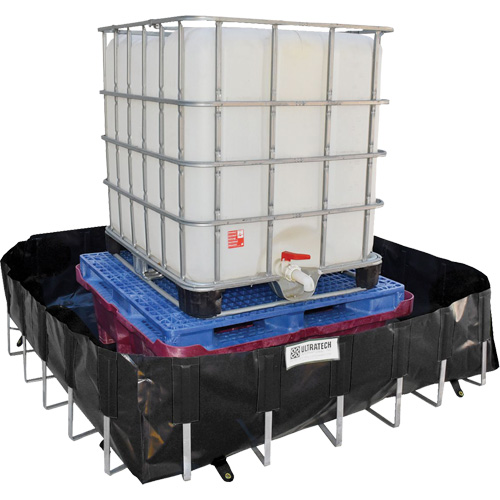 Ultra-IBC Berm&reg; Spill Berm, 400 US gal. Capacity, 6' W x 6' L x 18" H, L-Bracket Equipex
