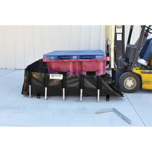 Ultra-IBC Berm&reg; Spill Berm, 400 US gal. Capacity, 6' W x 6' L x 18" H, L-Bracket Equipex